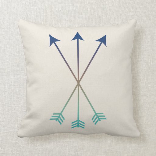 Arrows Modern Tribal Watercolor Art Navy and Blue Throw Pillow Zazzle