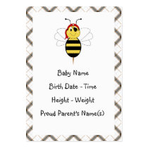 Arrr!Bee Bumble Bee Birth Announcement business cards