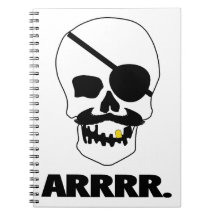 ARRRR! Pirate Skull Spiral Note Book