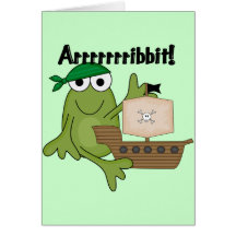 Arrrrrrribbit Frog Pirate Tshirts and Gifts Greeting Card