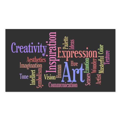 Art and Inspiration Business Card for Creative Pro (front side)
