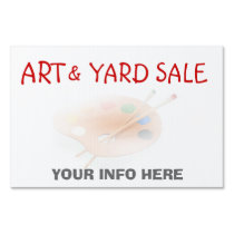 art and yard sale sign