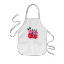 Art Apron: Tropical Hibiscus Flowers. Kids White by johndyergallery Art Apron: Tropical Hibiscus Flowers. Kids White