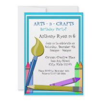 Art Birthday Party Custom Invites