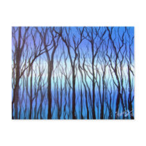 Art Blue Trees postcards