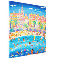 Art Canvas Print: South France Topless Swimmers wrappedcanvas