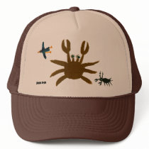 Art Cap: Crab,Bug,Bird. Brown hats by johndyergallery Art Cap: Crab,Bug,Bird. Brown hats