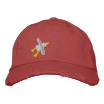 Art Cap: Embroidered Cornish Seagull Cap embroidered hats by johndyergallery Art Cap: Embroidered Cornish Seagull Cap embroidered hats