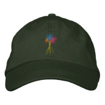 Art Cap: Flower Bunch embroidered hats by johndyergallery Art Cap: Flower Bunch embroidered hats