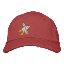 Art Cap: John Dyer Seagull and Beachy Treats Badge embroidered hats by johndyergallery Art Cap: John Dyer Seagull and Beachy Treats Badge embroidered hats