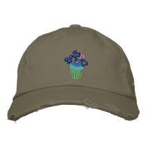 Art Cap: Pansies in a Lime Pot and Signature embroidered hats by johndyergallery Art Cap: Pansies in a Lime Pot and Signature embroidered hats
