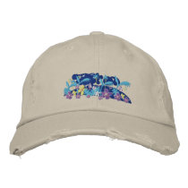Art Cap: Tropical Moonlight embroidered hats by johndyergallery Art Cap: Tropical Moonlight embroidered hats
