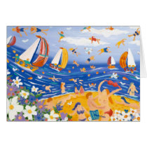 Art Card: Beachy Treats. Sunbathers and Sailing