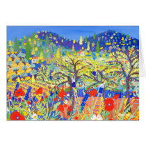 Art Card: Cherries, Poppies and Daisies, Provence