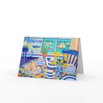 Art Card: Cornish Teatime ( Cornish Blue ) by johndyergallery Art Card: Cornish Teatime ( Cornish Blue )