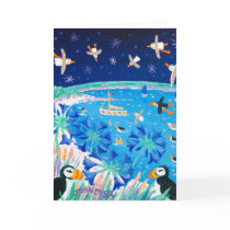 Art Card: Scilly Puffins and Gulls, Pentle Bay by johndyergallery Art Card: Scilly Puffins and Gulls, Pentle Bay