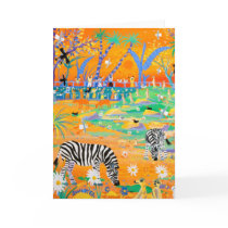 Art Card: Stripy Safari Sunset at the Zoo. Zebras by johndyergallery Art Card: Stripy Safari Sunset at the Zoo. Zebras