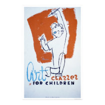 Art Classes For Children 1940 WPA posters