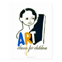 Art Classes for Children - WPA Poster - Postcards