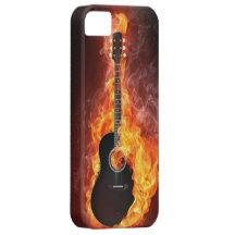 Art Collection:  Guitar on Fire iPhone 5 Covers