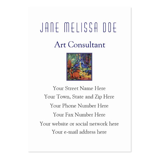 Art Consultant Broker Art Historian - Two Sided Business Card Templates (back side)