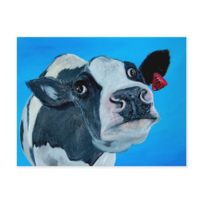 art cow nosey fresian postcards by icetack