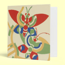 Art Deco Abstract Butterfly Binder 3 binders