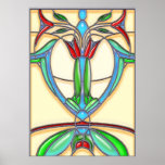 Art Deco Abstract Tulips Poster