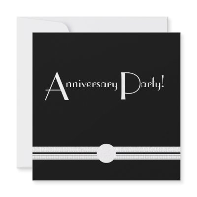 Art Deco Anniversary Invite in Black and White by cowboyannie