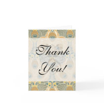 art deco art nouveau peacock pattern art cards