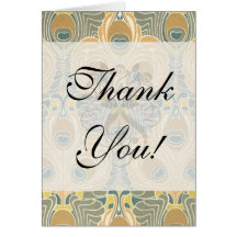art deco art nouveau peacock pattern art cards