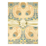 art deco art nouveau peacock pattern art custom announcement
