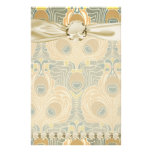 art deco art nouveau peacock pattern art stationery