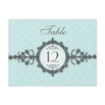 Art Deco Band Aqua Table Number Card Post Card