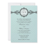 Art Deco Band Aqua Wedding Invitation