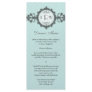 Art Deco Band Aqua Wedding Menu Custom Rack Card