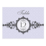 Art Deco Band Lilac Table Number Card Post Cards