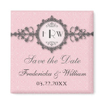 Art Deco Band Pink Save the Date Magnet