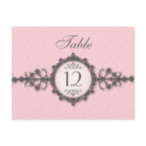 Art Deco Band Pink Table Number Card Postcard