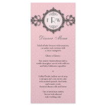 Art Deco Band Pink Wedding Menu Personalized Rack Card