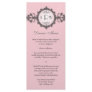 Art Deco Band Pink Wedding Menu Personalized Rack Card