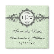 Art Deco Band Sage Save the Date Magnet