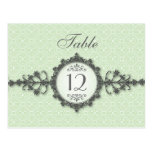 Art Deco Band Sage Table Number Card Post Card