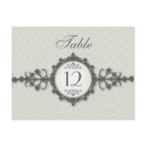 Art Deco Band Taupe Table Number Card Post Card