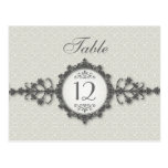 Art Deco Band Taupe Table Number Card Post Card