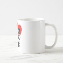 Art Deco Beautiful Woman Red Hat Coffee Mugs