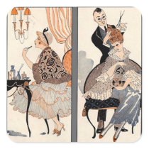 Art Deco Beauty Square Stickers