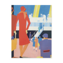 Art Deco Belgian Ferry Poster Post Card