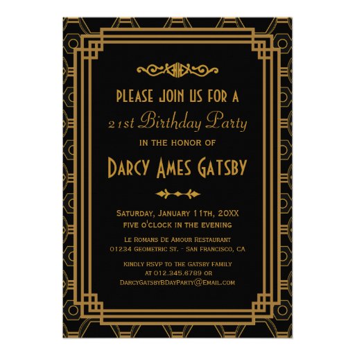 Personalized Roaring 20s Invitations | CustomInvitations4U.com