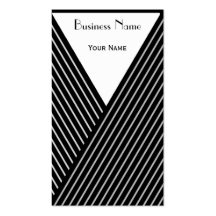 Art Deco Black and White Stripe Business Card
